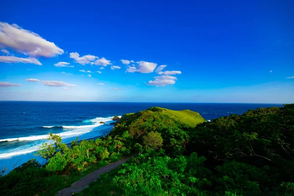 Miyakozaki promontory near the panoramic ocean in Amami oshima Kagoshima — Stock Photo, Image