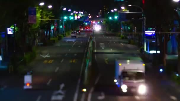 Nocny timelapse miniaturowej śródmieścia ulica w Tokio tiltshift tiltshift — Wideo stockowe