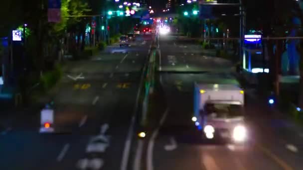 A night timelapse of the miniature downtown street in Tokyo tiltshift tilting — Stock Video