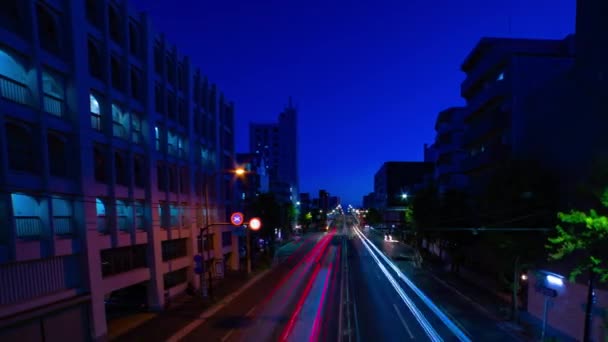 토 오쿄 오 의 번화가에 있는 한 야간 시간 조절 장치가 패닝 을 하고 있다 — 비디오