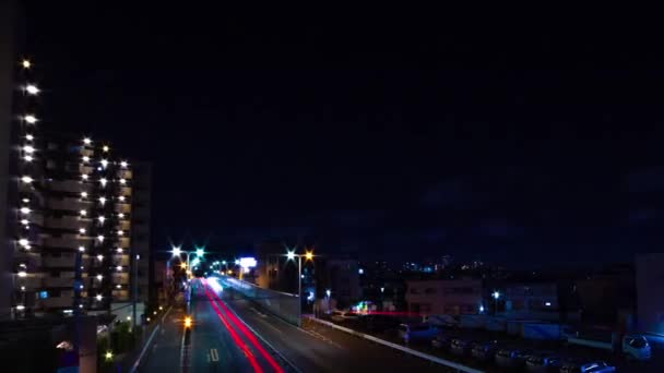 Uma timelapse noite da rua baixa em Tóquio tiro largo panning — Vídeo de Stock