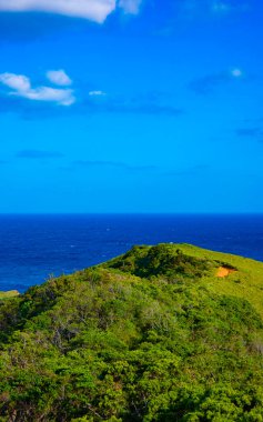 Amami oshima Kagoshima mavi okyanus yakınında Miyakozaki promontory