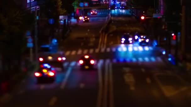 Sebuah timelapse dari miniatur jalanan pusat kota di Tokyo tiltshift panning — Stok Video