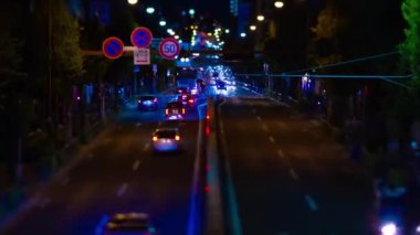 Tokyo şehir merkezindeki minyatür caddenin eğik bir zaman çizelgesi