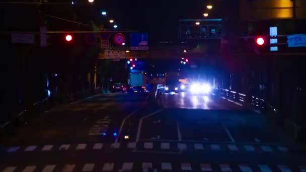 Een timelapse van de benedenstad straat in Tokio lange schot tilt — Stockvideo