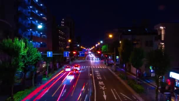 Timelapse śródmieścia ulica w Tokio szeroki strzał zoom — Wideo stockowe