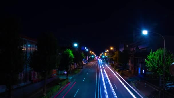 Timelapse śródmieścia ulica w Tokio szeroki strzał panning — Wideo stockowe