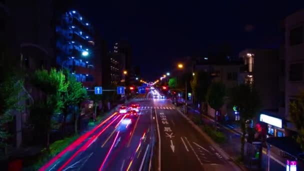 Uma timelapse da rua baixa em Tóquio zoom de tiro largo — Vídeo de Stock