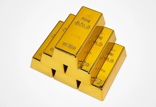 Gestapelte Goldbarren — Stockfoto