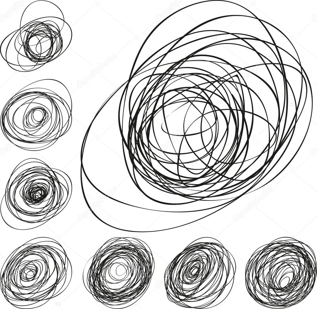 Pressure Sensitive Doodle Line Electron Orbit Vector