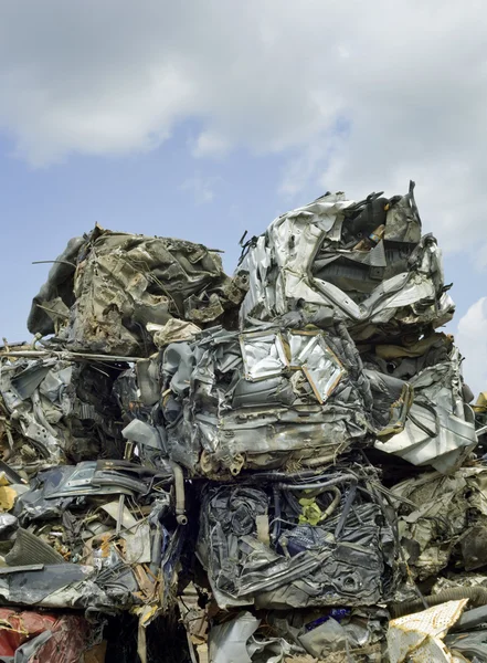 Smashed Stacked Cars — Stock Photo, Image