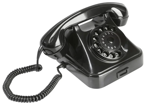 Старий чорний бакелітовий телефон Вирізати — стокове фото