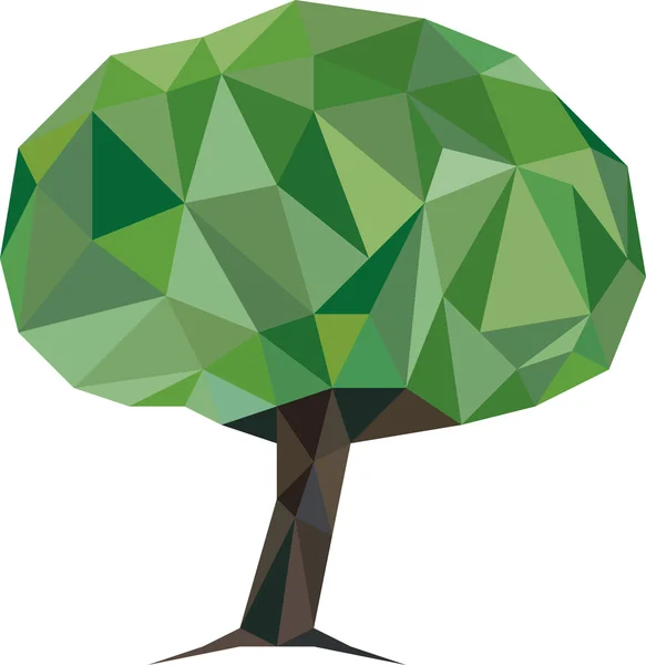 Árbol bajo de poli — Vector de stock