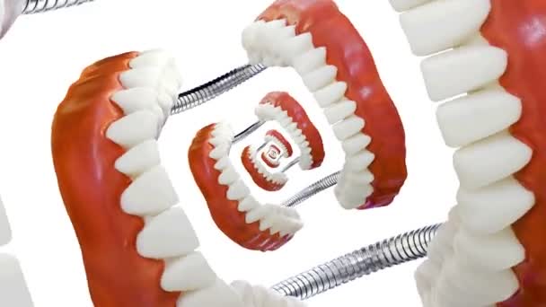 Droste Denture Model Zoom — Stock Video