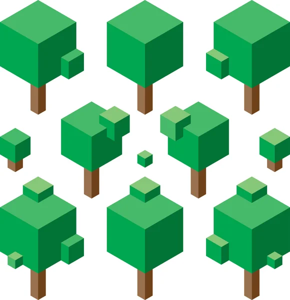 Minimalistischer Low-Poly-Baum — Stockvektor