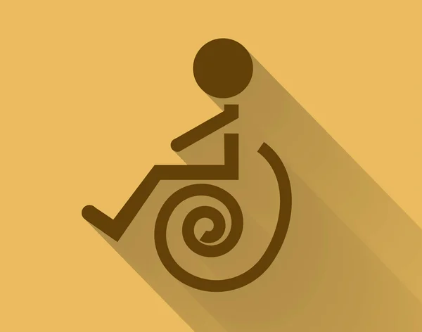 Handicap ou pessoa em cadeira de rodas sign.Vector ilustração — Vetor de Stock