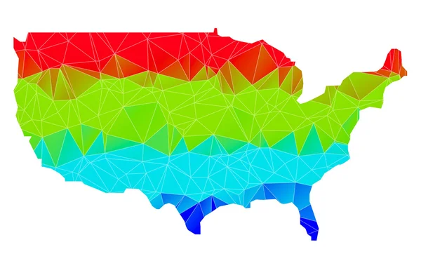 Ilustracja wektorowa geometryczny wzór wielokąta mapy USA — Wektor stockowy