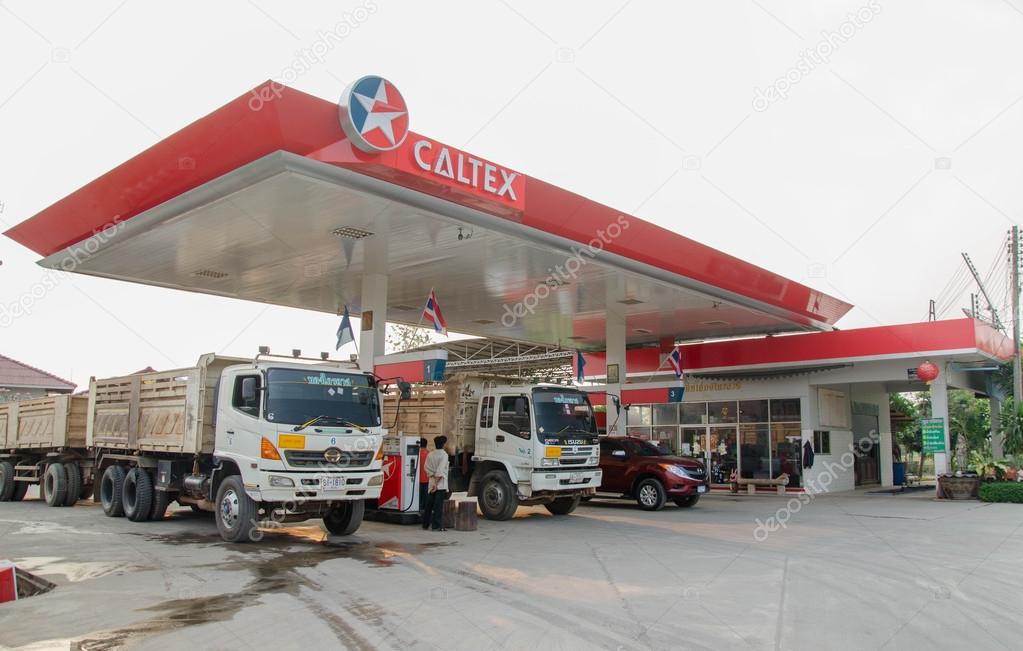 Sukhothai,THAILAND - March 30: Caltex Oil station on March 30,2013 in Sukhothai province, Thailand. Ready to service 24 hour.