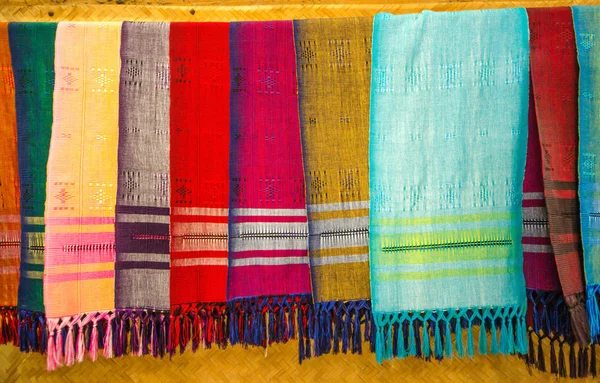 Antigua tela Tailandia hecha de tela de algodón tejida a mano. La mayoría u — Foto de Stock