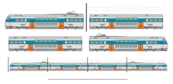 Kit tren transporte ciudad — Archivo Imágenes Vectoriales