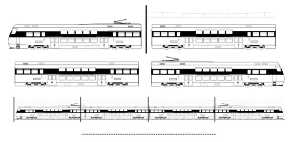 Stad vervoer trein kit — Stockvector