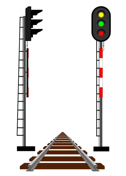 Rail semaphores — Stock Vector