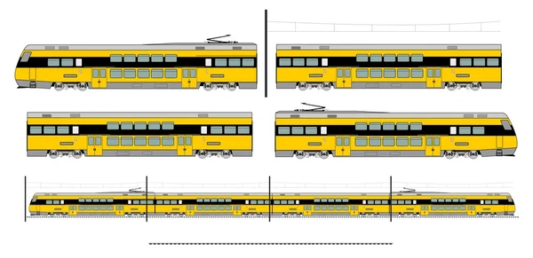 Kit treno trasporto città — Vettoriale Stock