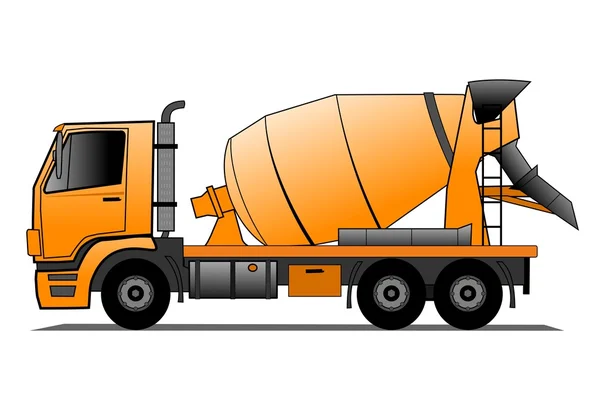 Pomarańczowy cement mixer truck — Wektor stockowy