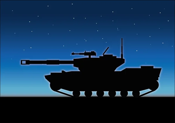 Nacht Panzer Silhouette — Stockvektor