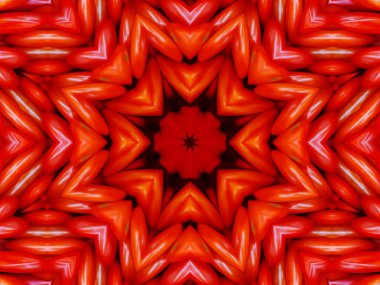 Parlak Kırmızı Kalp Şekillerinin Tam Çerçeve Soyut Arkaplanı