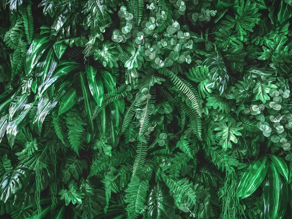 Pełna Ramka Tła Zielone Sztuczne Rośliny Ściany — Zdjęcie stockowe