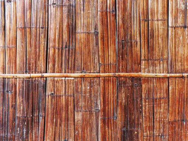 Full Frame Pozadí Starého Hnědého Bambusového Plotu — Stock fotografie