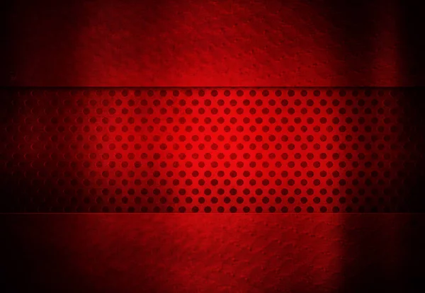 Czerwony Metalowy Szablon Siatką Grunge Tło Dla Projektowania Technologii Ilustracja — Zdjęcie stockowe