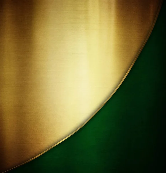 Πράσινη Μεταλλική Υφή Χρυσή Καμπύλη Μοτίβο Μεγάλη Φόντο Για Σχεδιασμό — Φωτογραφία Αρχείου
