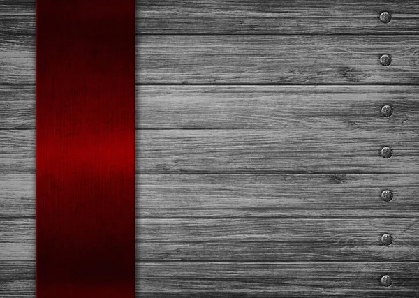 Textura Metal Rojo Sobre Fondo Madera Vieja Ilustración —  Fotos de Stock