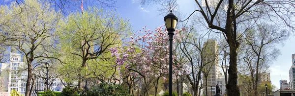 Union Square Park panoráma táj-ban New York City — Stock Fotó