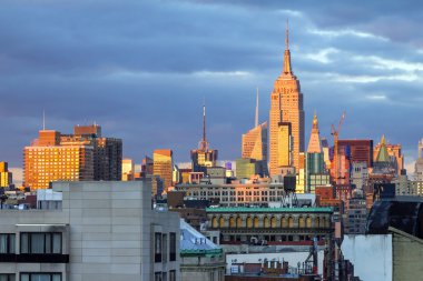 New York Şehri gün batımında ufuk çizgisi