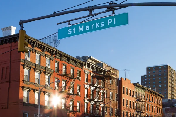 St позначки вулиці сцені в Нью-Йорку — стокове фото