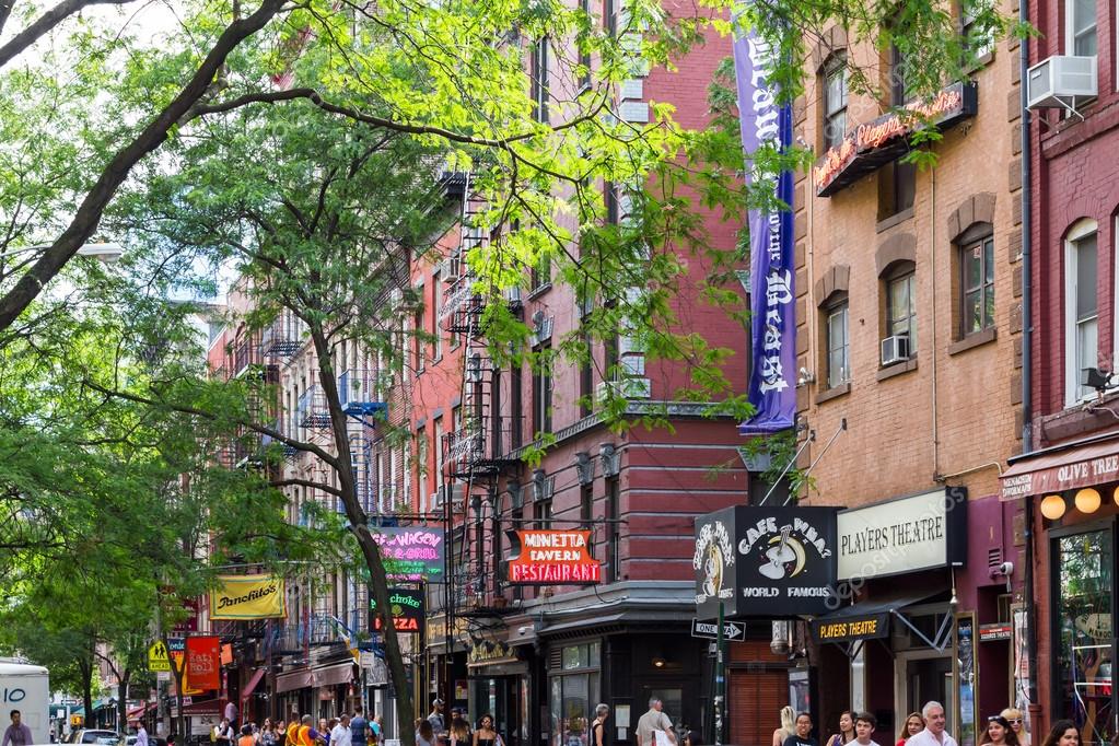 Macdougal Street in Greenwich Village in New York City Stock
