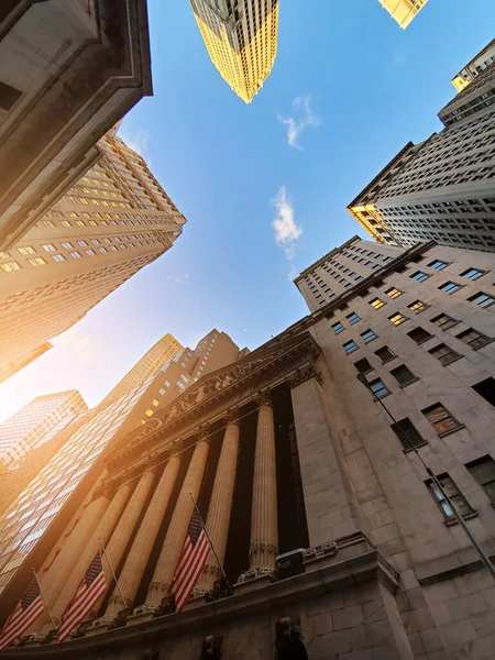 Edificios Históricos Wall Street Distrito Financiero Manhattan Nueva York — Foto de Stock