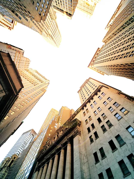 Historic Buildings Wall Street Financial District New York City Empty — Stock Photo, Image