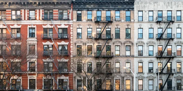 Blok Zabytkowych Budynków Mieszkalnych Ulicy Eldridge Dzielnicy Lower East Side — Zdjęcie stockowe