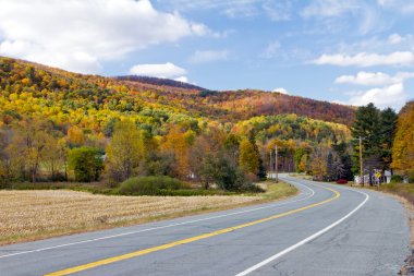 Vermont Country Road in Fall clipart