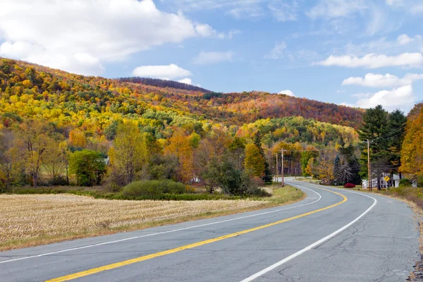 Vermont Country Road em Outono — Fotografia de Stock