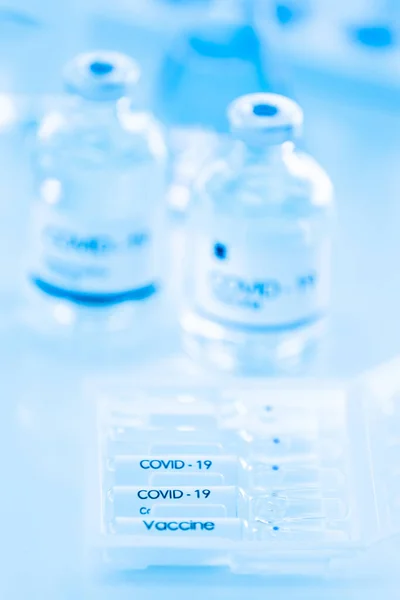 Flaska Med Covod Vaccin Ett Laboratorium Idé För Forskning Och — Stockfoto