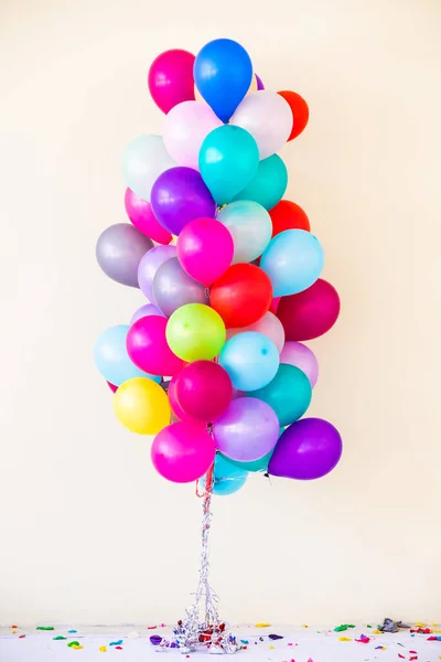 Groep Van Kleurrijke Ballonnen Pastel Kleur Achtergrond — Stockfoto