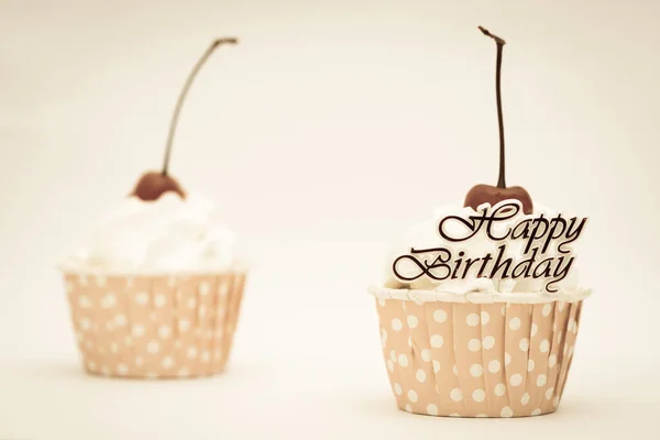 Beautiful Cup Cake Red Cherry Top — Stock Photo, Image