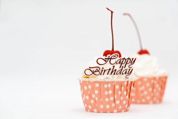 Beautiful Cup Cake Red Cherry Top — Stock Photo, Image