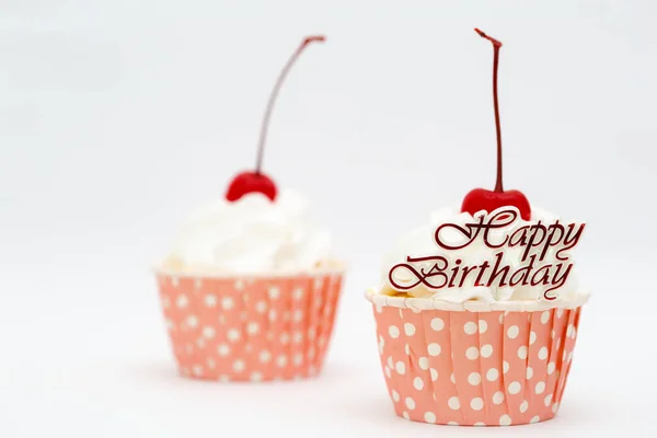 Beautiful Cup Cake Red Cherry Top — Stock Photo, Image