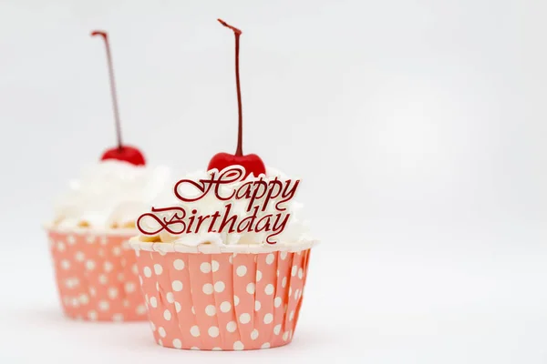 Beautiful Cup Cake Red Cherry Top — Stock Photo, Image